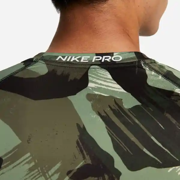 Nike Camiseta M Np Df Slim Top Camo Para Hombre Verde Talla L