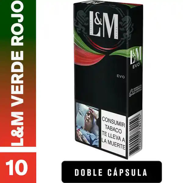L&M Verde Rojo x 10 Cigarrillos