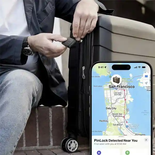 Momax Candado de Viaje Con Localizador Negro