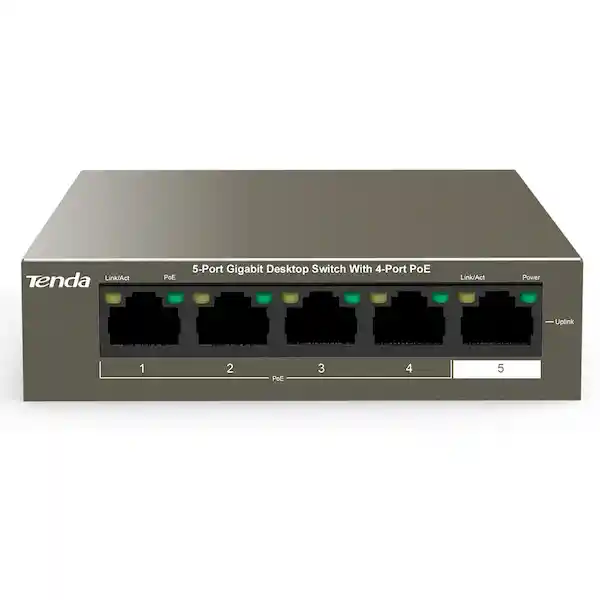 Tenda Switch Gigabit Con Poe de 4 Puertos 4 63W Teg1105P