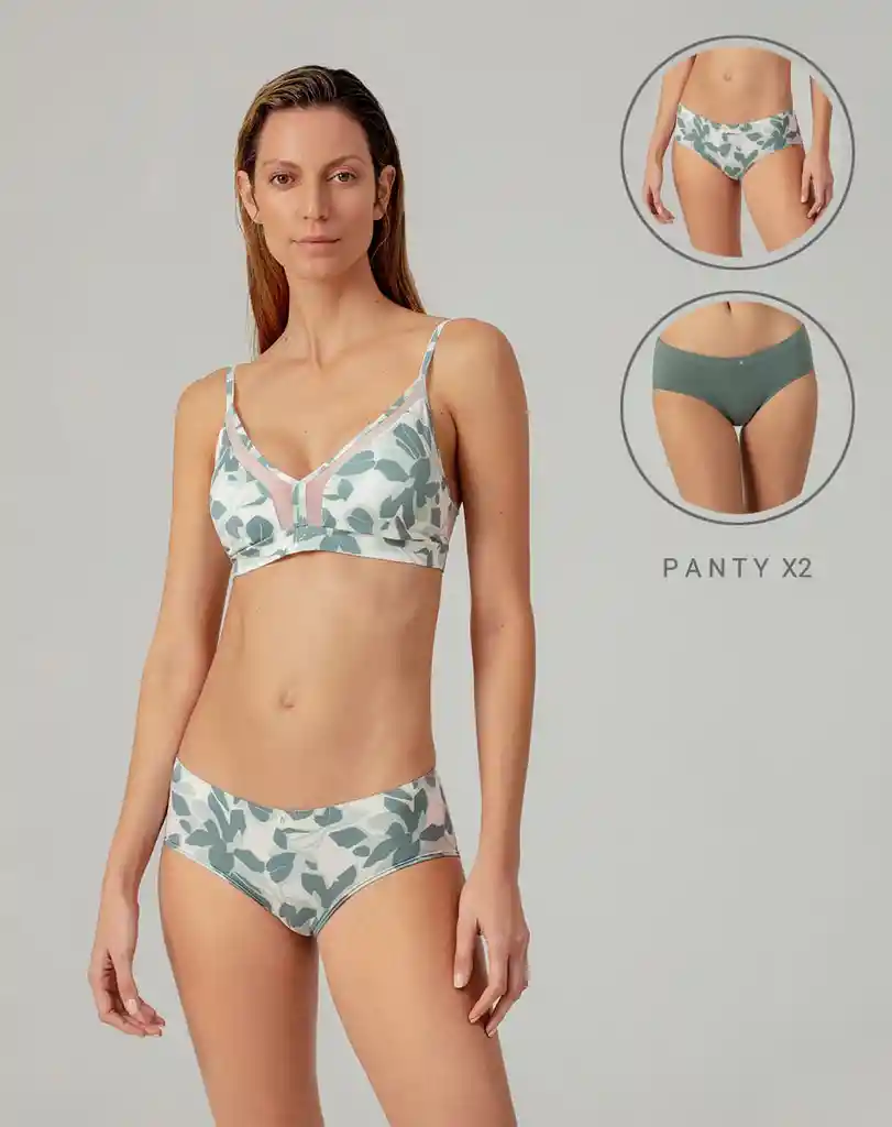 Panty Cachetero X2 en Seamles Femenino Duo Bleep Punto Blanco