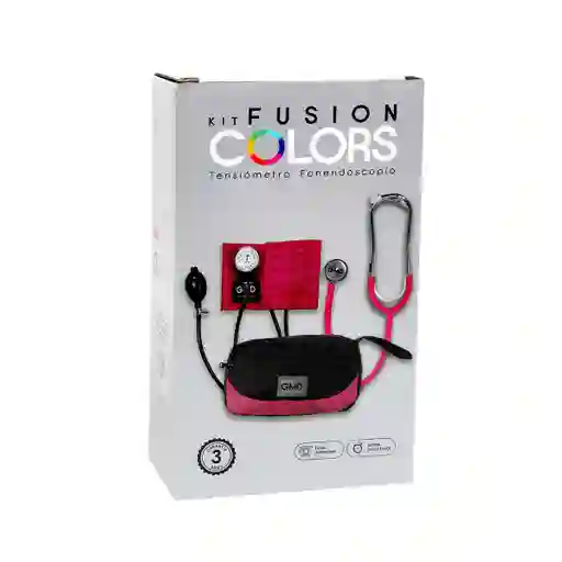 Kit Fusion Tensiómetro y Fonendoscopio Color Base Negro y Azul Cerúleo