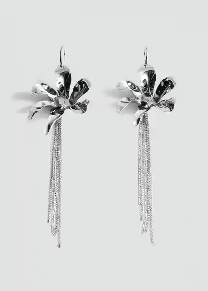 Pendientes Orchid Plata Talla 99 Mujer Mango