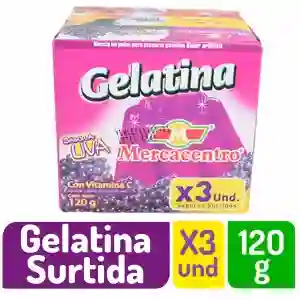Mercacentro Gelatina Uva-Piña-Frutos Rojos
