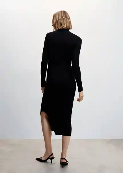 Vestido Goletac Negro Talla 18 Mujer Mango