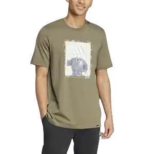 Adidas Camiseta Manga Corta Lifestyle de Hombre Verde Talla S