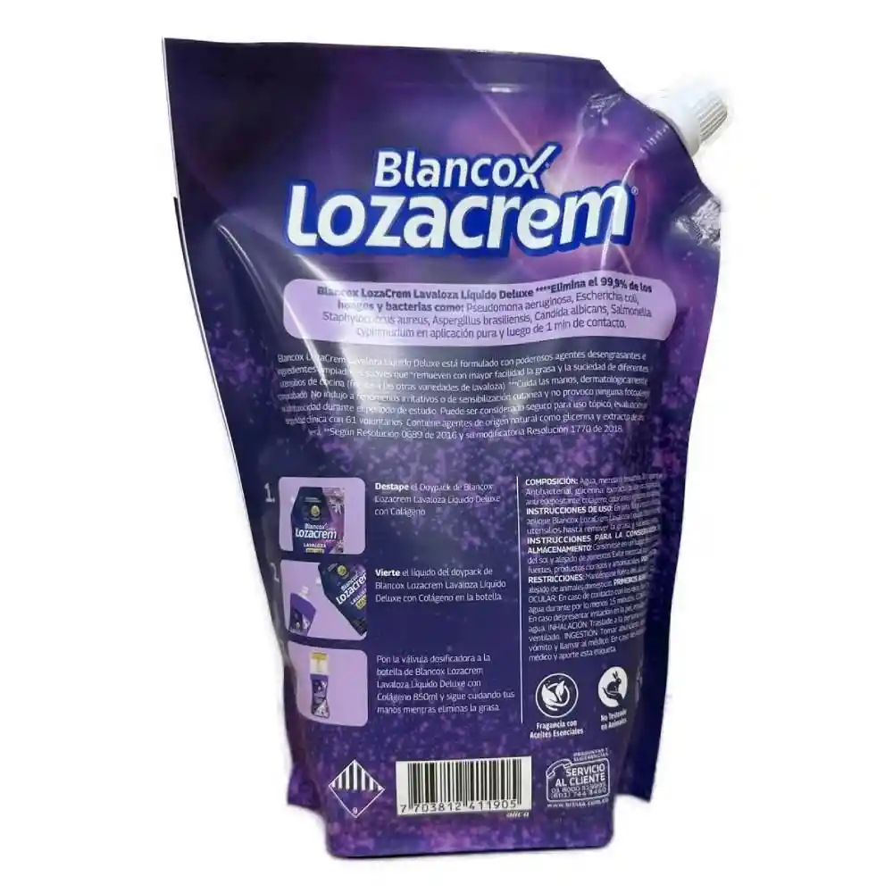 Lavaloza Loza Crem Deluxe Con Colágeno (720 Ml)
