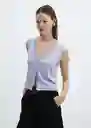 Chaleco Luka Celeste Talla M Mujer Mango