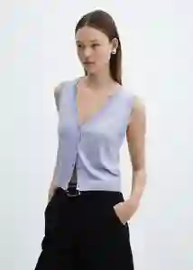 Chaleco Luka Celeste Talla M Mujer Mango