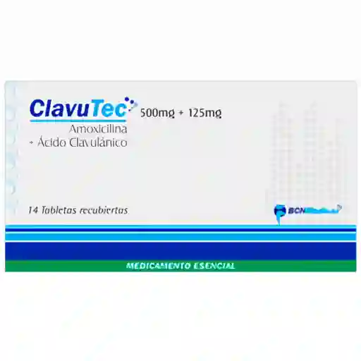 Clavutec Antibiótico (500 mg/125 mg) Tabletas Recubiertas