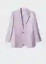Blazer Americana Topete Malva Talla M Mujer Mango