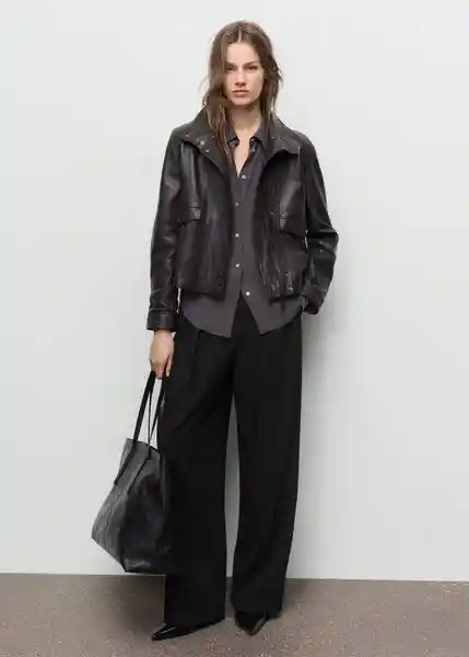 Pantalón Gabi Negro Talla 40 Mujer Mango