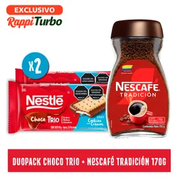 Combo Choco Trio Cookies & Cream 2 Und + Nescafé Tradición 170 g