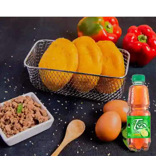 Combo Arepa de Huevo con Carne + Mr Tea Limón 300 ml