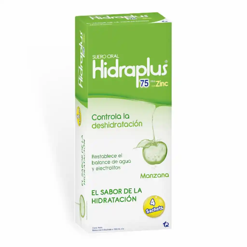 Hidraplus Suero Oral 75 Meq +Zinc Sabor Manzana
