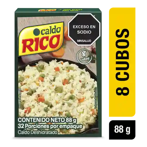 Caldo RICO deshidratado con verduras 8 cubos x 88g
