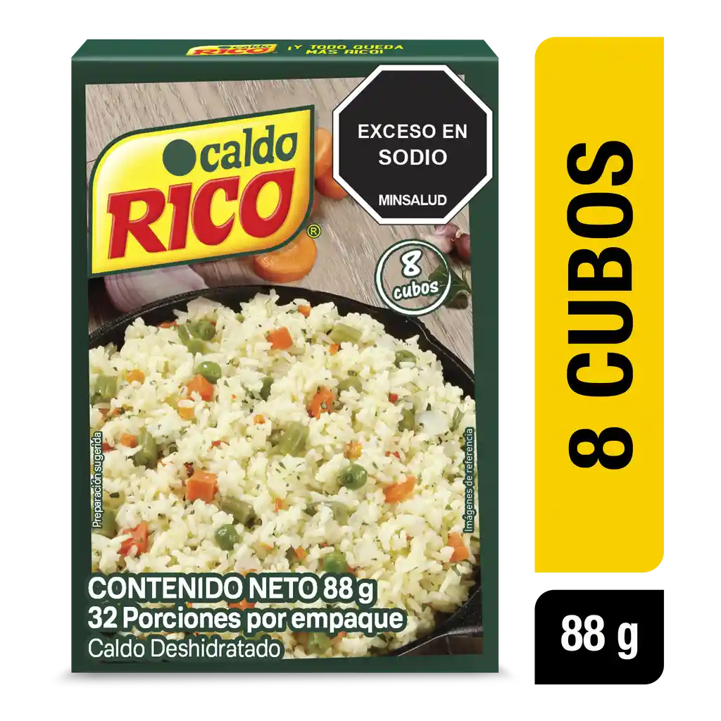Caldo RICO deshidratado con verduras 8 cubos x 88g