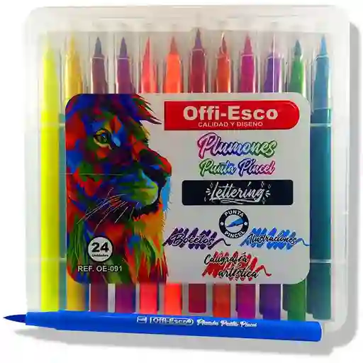 Offi-Esco Plumón Punta Pincel para Lettering