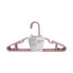 Miniso Paquete De Ganchos Simple Para Ropa Rosa 10 Pz