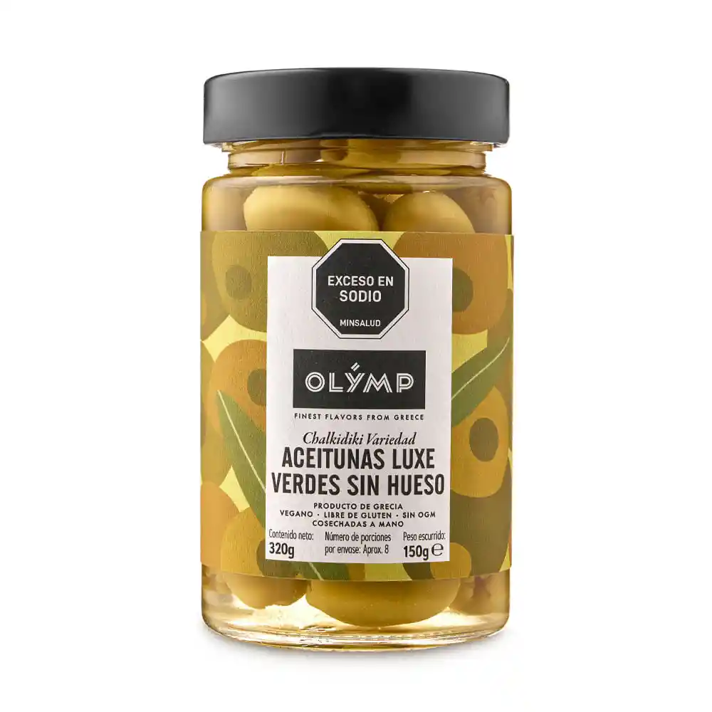 Aceitunas Luxe Verdes Sin Hueso Olymp