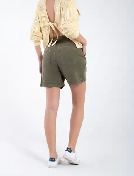 Short Denim Verde Agave Oscuro Talla 10 Mujer Naf Naf