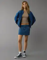 Falda Mujer Azul Talla 4 5101086 American Eagle