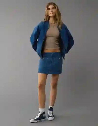 Falda Mujer Azul Talla 4 5101086 American Eagle