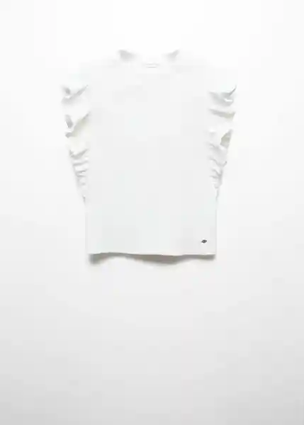 Camiseta Ruffle Offwhite Talla 22 Niñas Mango