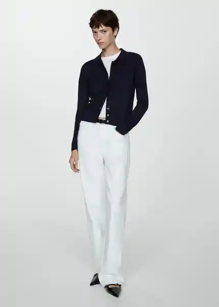 Cardigan Paco Navy Talla 28 Mujer Mango
