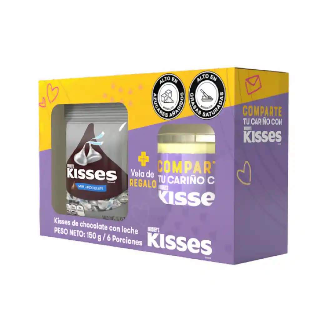 Kisses Hersheys Chocolate+ Vela Amor Y Amistad