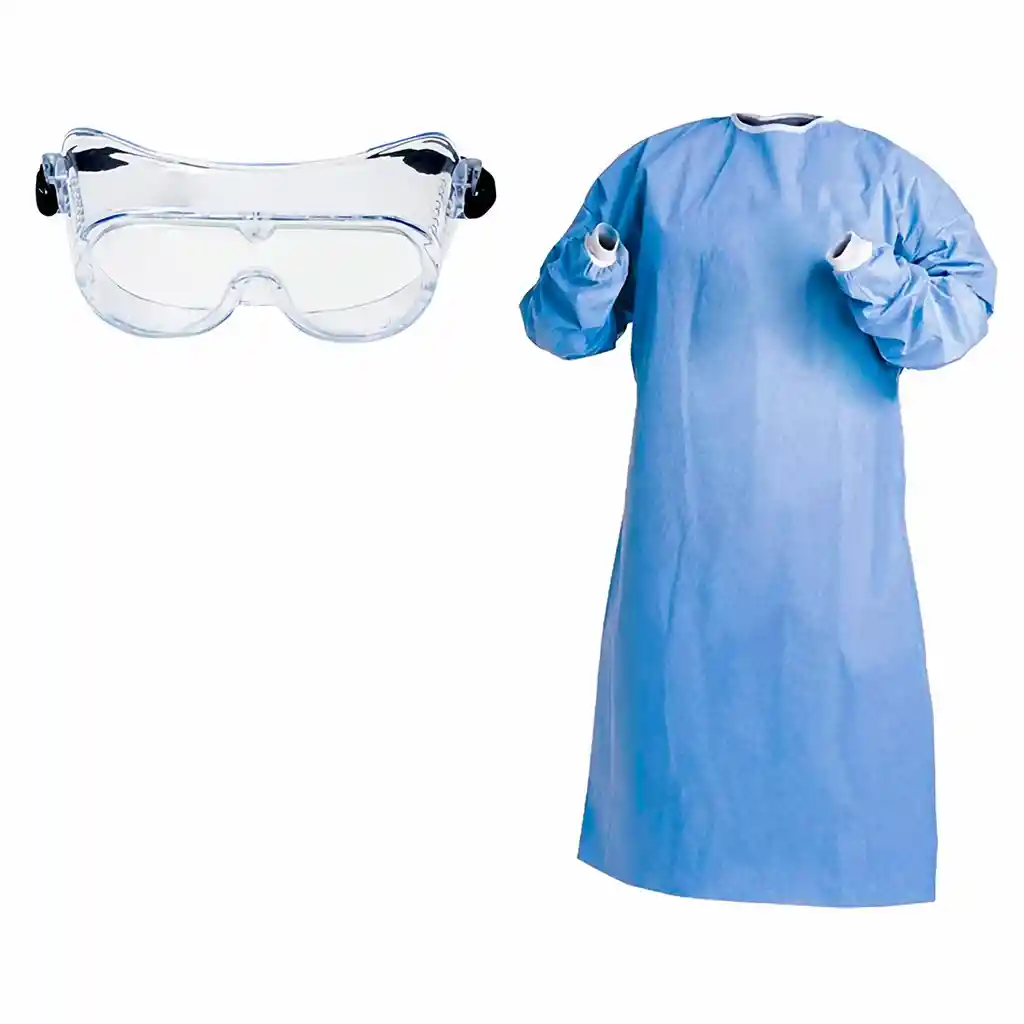 Ortix Kit monogafas seguridad Lente Claro+ Bata Desechable
