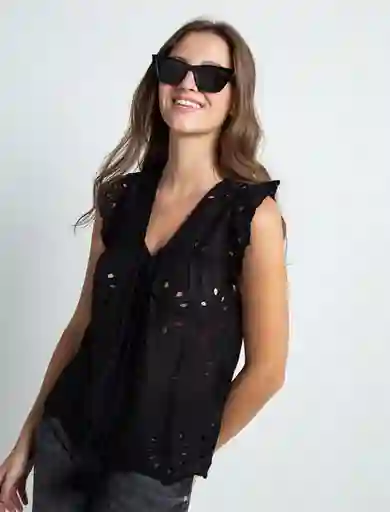 Camisa Mujer Negro Puro Ultraoscuro Talla M 411F027 Naf Naf