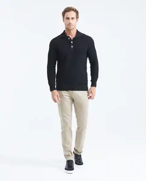 Suéter Collar Masculino Negro Noche S Chevignon