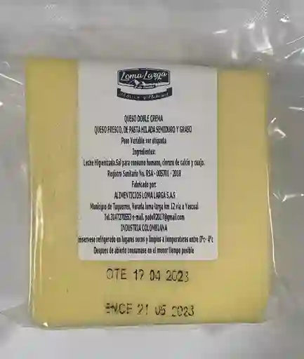 Queso Doble Crema Loma Larga
