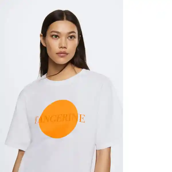 Camiseta Tanger-H Blanco Talla L Mujer Mango