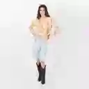 Blusa Cuello V Manga Larga Con Lazo Multicolor Talla M 694612