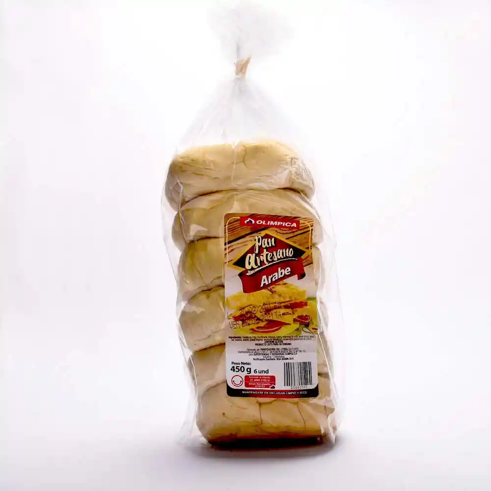 Pan Olimpica Árabe Artesano Redondo X6 Unds