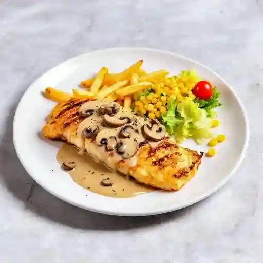 Trucha en Salsa de Champiñones