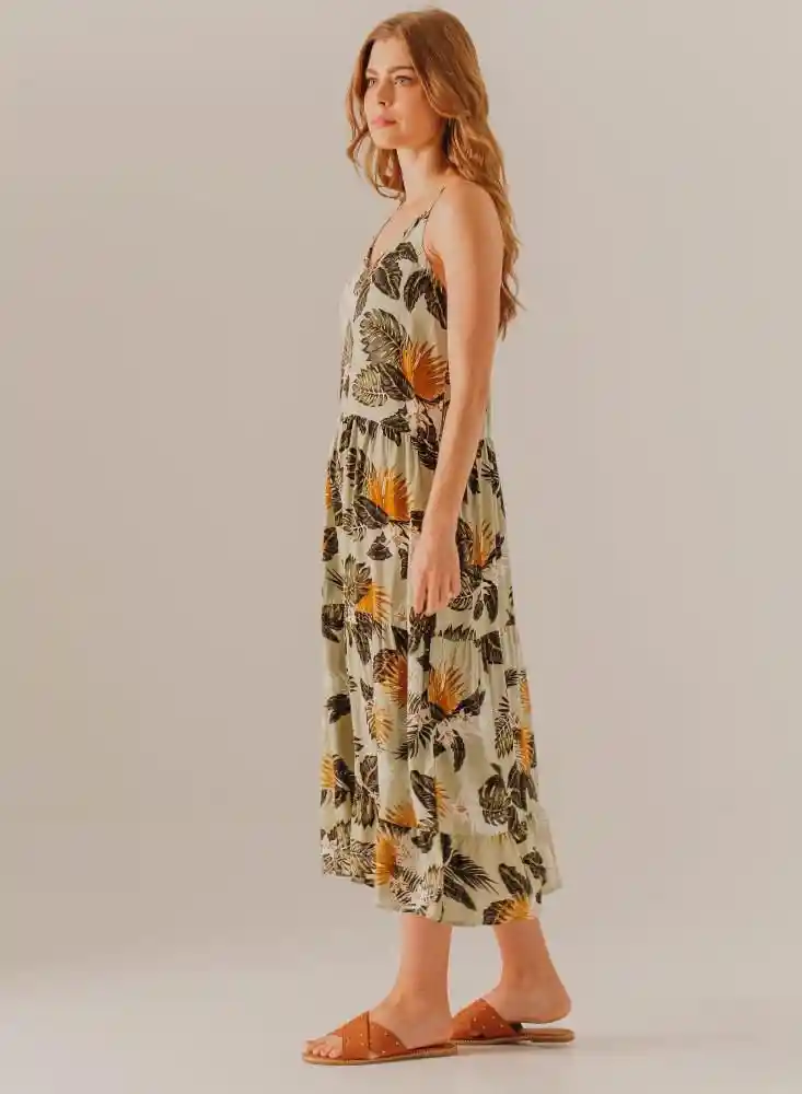 Vestido Manga Sisa Mujer L - Flores