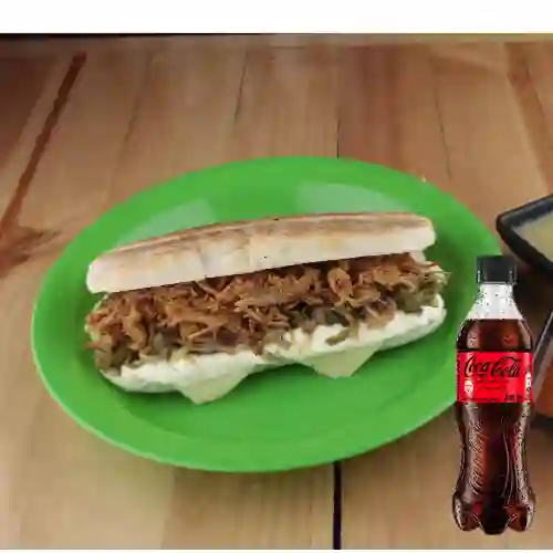 Combo Torta de Birria de Res +Cocacola S/az 400ml