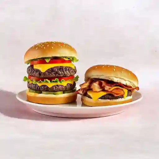Dos hamburguesas de carne