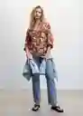 Blusa Ile Marrón Talla M Mujer Mango