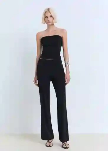 Top Opalo Negro Talla S Mujer Mango