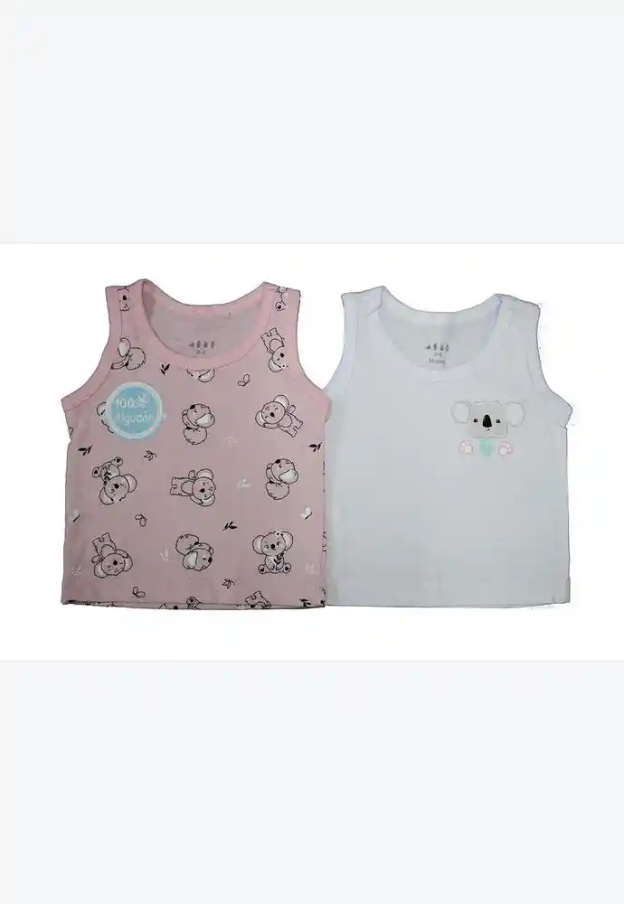 Camisilla Set X2 100% Algodon 18/24mese-rosa Clar