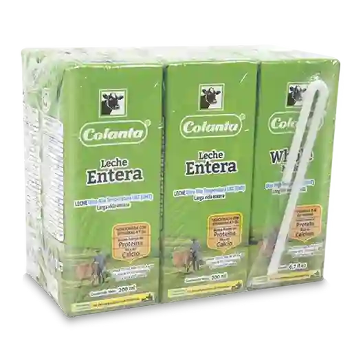 Leche Uht Entera Colanta Caja x 200 mL x 6 U