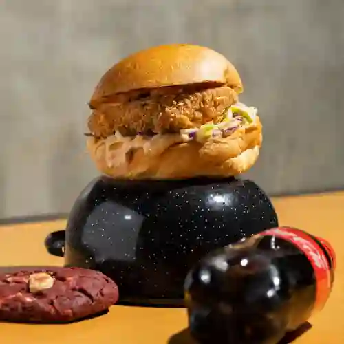 Crunchy Cluck Burger, Cookie & Coke