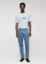 Camiseta Neutra Porcelana Talla M Hombre Mango