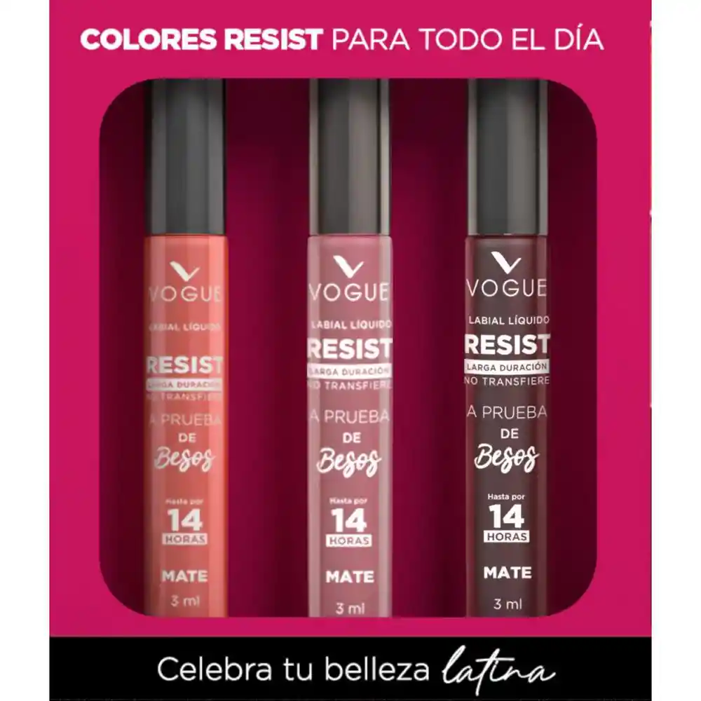 Pack 3 Labios Resist Vogue Wco01871