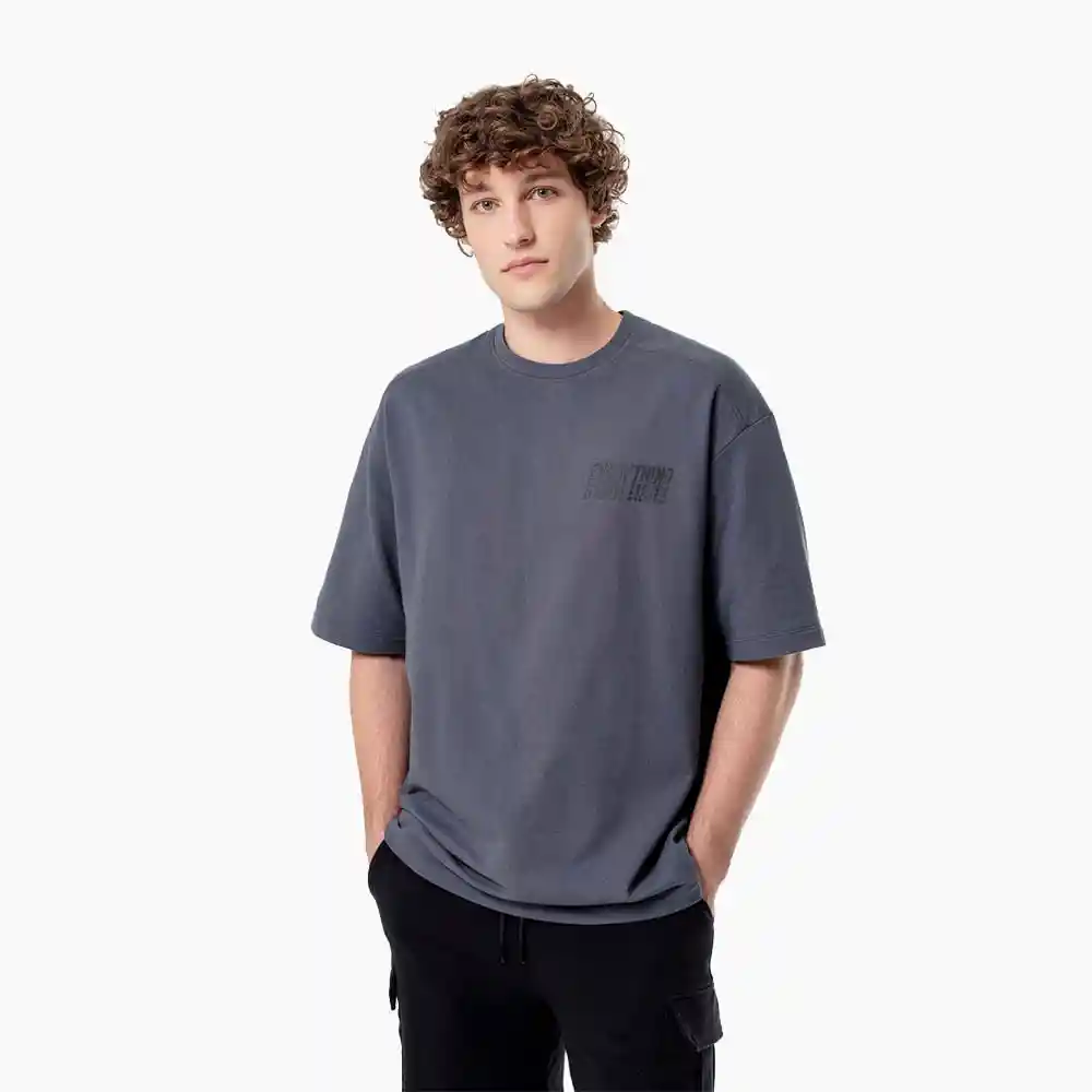 Camiseta Manga Corta en Algodón Masculino Adis Gef Talla M