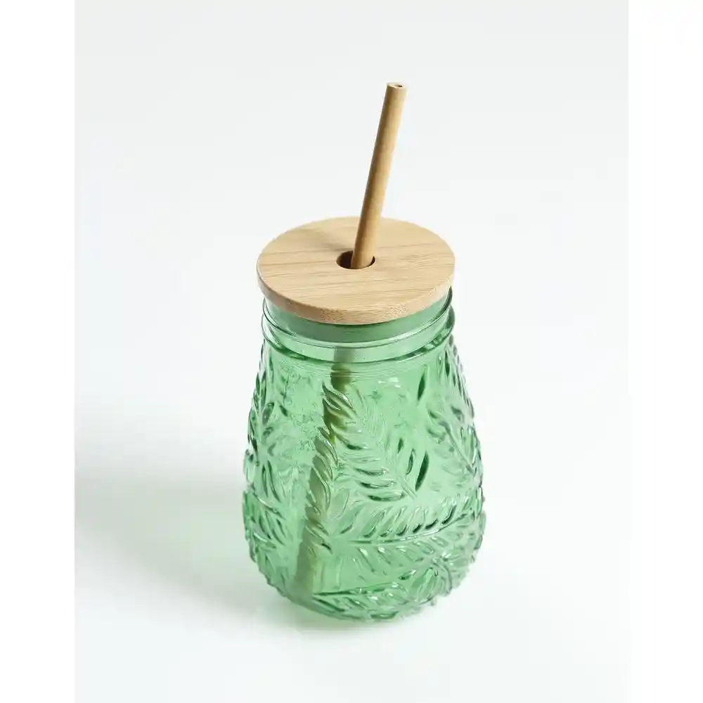 Vaso Con Tapa y Pitillo Bambu Finlandek Yc151372R